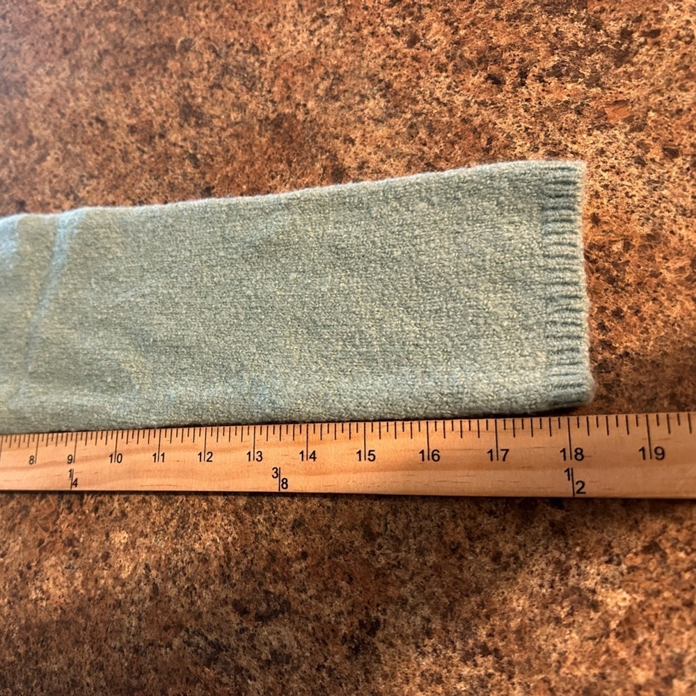 J Jill Sweater Size Medium Aqua Blue Long Sleeve Mock Neck Relaxed Fit Soft - Picture 12 of 12